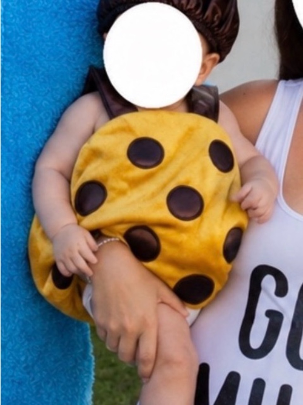 Pottery Barn Kids Yellow Polka Dot Bib with Brown Dots